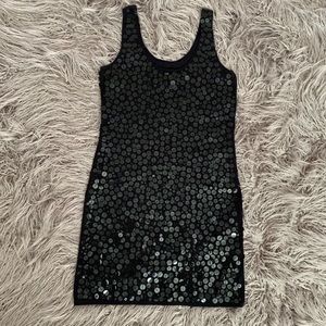 Black sequin mini dress